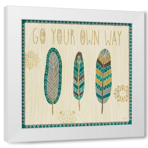 Cool Feathers III White Modern Wood Framed Art Print by Charron, Veronique
