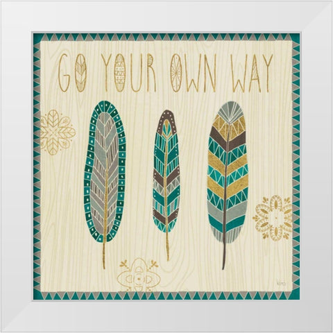 Cool Feathers III White Modern Wood Framed Art Print by Charron, Veronique