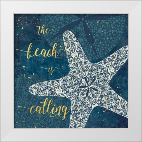 Coastal Lace II White Modern Wood Framed Art Print by Aiken, Jess