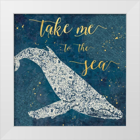 Coastal Lace V White Modern Wood Framed Art Print by Aiken, Jess