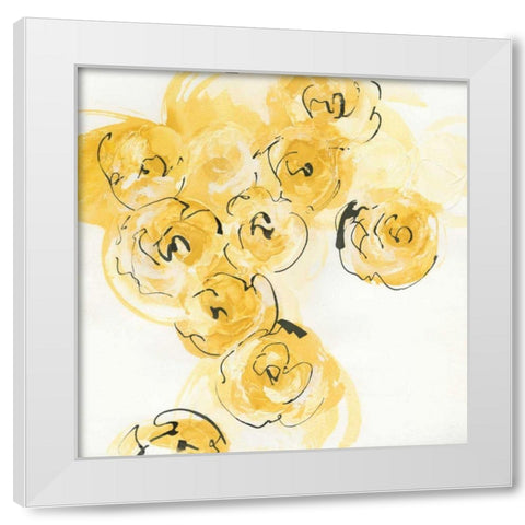 Yellow Roses Anew I v.2 White Modern Wood Framed Art Print by Paschke, Chris