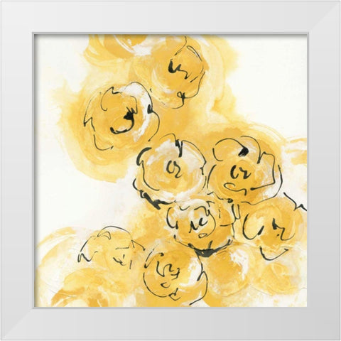 Yellow Roses Anew II v.2 White Modern Wood Framed Art Print by Paschke, Chris
