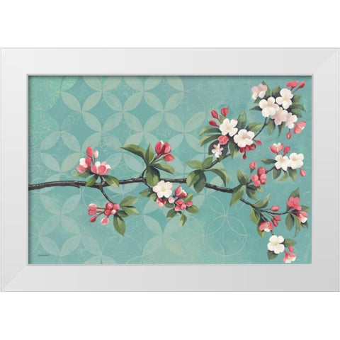 Cherry Blossoms White Modern Wood Framed Art Print by Lovell, Kathrine