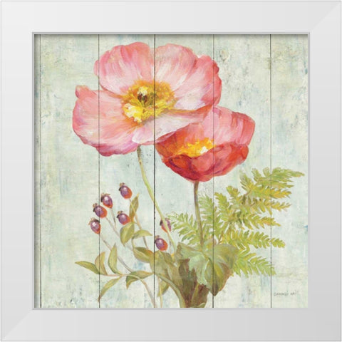 Natural Floral IV  White Modern Wood Framed Art Print by Nai, Danhui