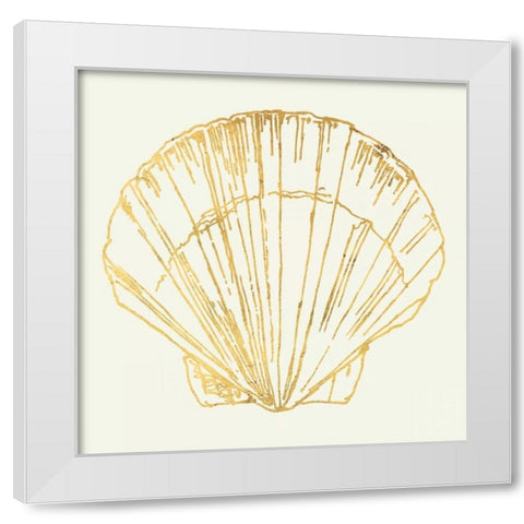 Coastal Breeze Shell Sketches White Modern Wood Framed Art Print by Tavoletti, Anne