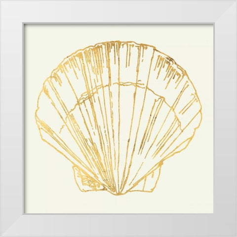 Coastal Breeze Shell Sketches White Modern Wood Framed Art Print by Tavoletti, Anne