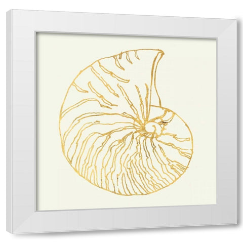 Coastal Breeze Shell Sketches White Modern Wood Framed Art Print by Tavoletti, Anne