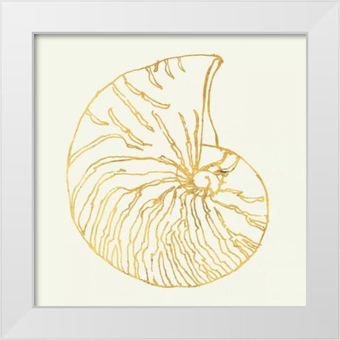Coastal Breeze Shell Sketches White Modern Wood Framed Art Print by Tavoletti, Anne