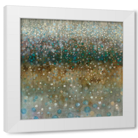 Abstract Rain White Modern Wood Framed Art Print by Nai, Danhui