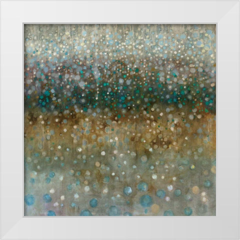 Abstract Rain White Modern Wood Framed Art Print by Nai, Danhui