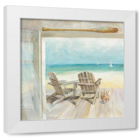 Seaside Morning Crop White Modern Wood Framed Art Print by Nai, Danhui