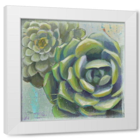 Succulents II White Modern Wood Framed Art Print by Wellington Studio