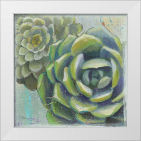 Succulents II White Modern Wood Framed Art Print by Wellington Studio