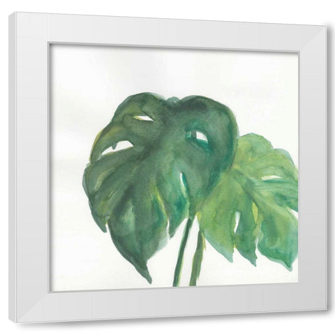 Tropical Palm II White Modern Wood Framed Art Print by Paschke, Chris