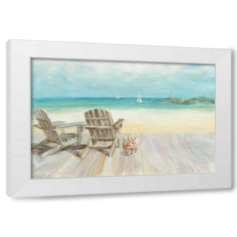 Seaside Morning no Window  White Modern Wood Framed Art Print by Nai, Danhui