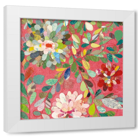Red and Pink Dahlia III White Modern Wood Framed Art Print by Boggs, Candra