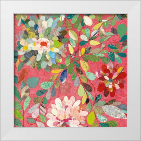 Red and Pink Dahlia III White Modern Wood Framed Art Print by Boggs, Candra