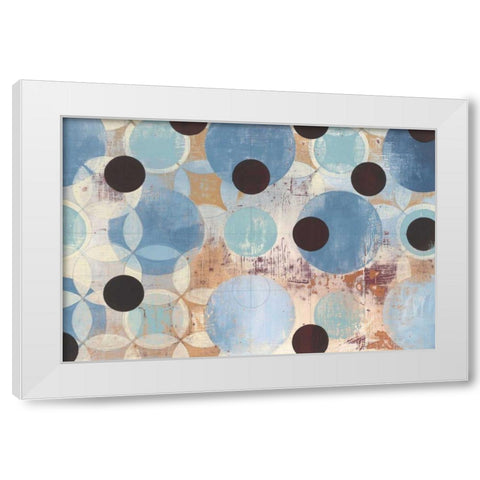 Blue Dots White Modern Wood Framed Art Print by Lovell, Kathrine