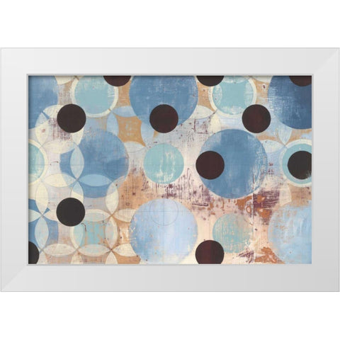 Blue Dots White Modern Wood Framed Art Print by Lovell, Kathrine
