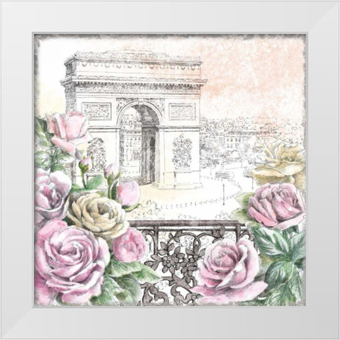 Paris Roses V White Modern Wood Framed Art Print by Grove, Beth