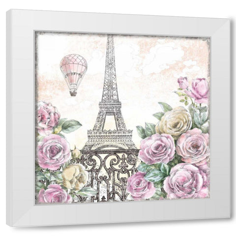 Paris Roses VI White Modern Wood Framed Art Print by Grove, Beth