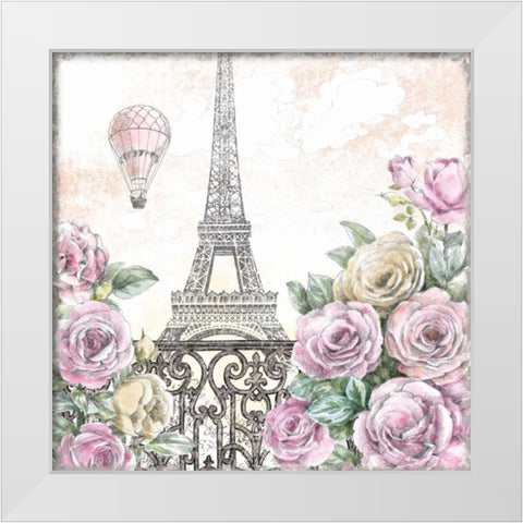 Paris Roses VI White Modern Wood Framed Art Print by Grove, Beth