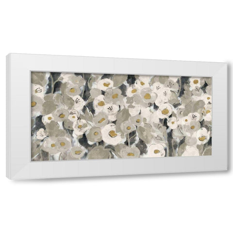 Velvety Florals Neutral  White Modern Wood Framed Art Print by Vassileva, Silvia