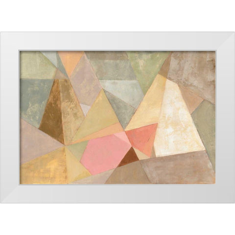 Geometric Abstract White Modern Wood Framed Art Print by Vassileva, Silvia