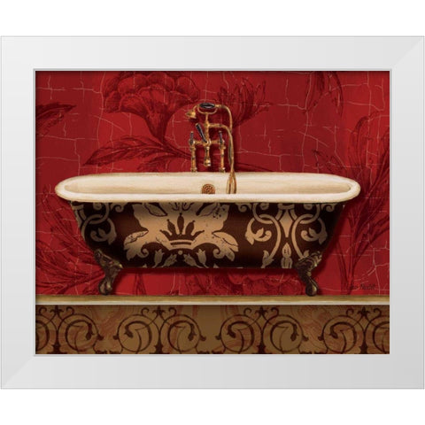 Royal Red Bath I White Modern Wood Framed Art Print by Audit, Lisa