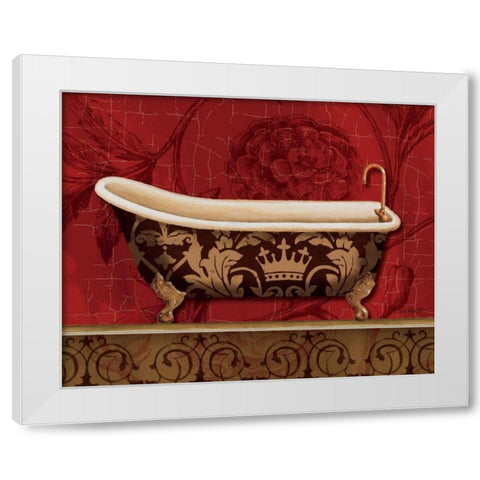 Royal Red Bath II White Modern Wood Framed Art Print by Audit, Lisa