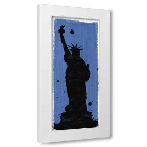 New York City Life Statue of Liberty White Modern Wood Framed Art Print by Mullan, Michael
