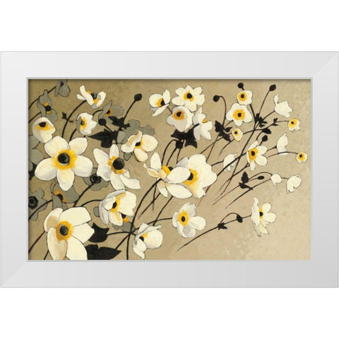 Anemones Japonaises Blancs White Modern Wood Framed Art Print by Novak, Shirley