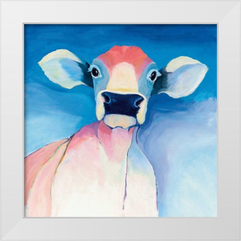 Bella Blue White Modern Wood Framed Art Print by Tillmon, Avery