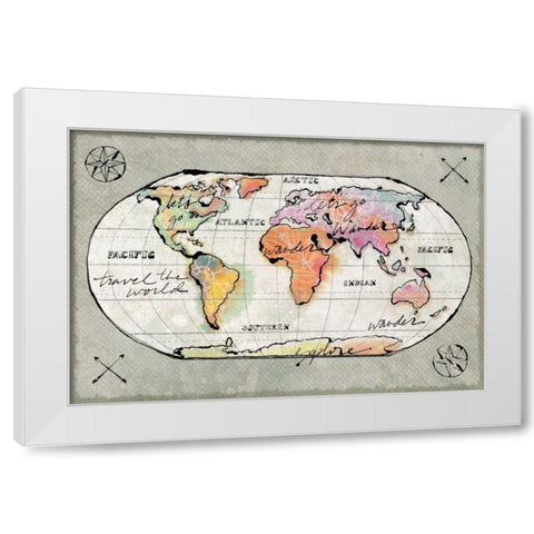 Mapped Shorelines I Neutral White Modern Wood Framed Art Print by Schlabach, Sue