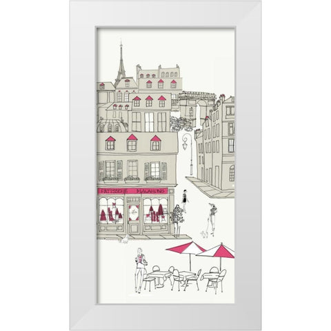 World Cafe V Paris II Pink v.2 White Modern Wood Framed Art Print by Tillmon, Avery