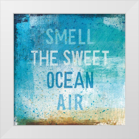 Beachscape Abstract II White Modern Wood Framed Art Print by Mullan, Michael