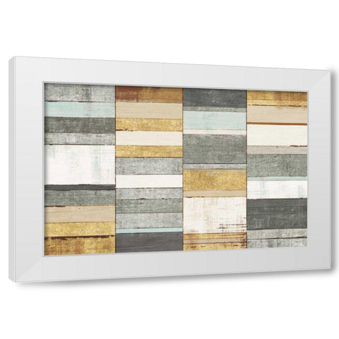 Beachscape I Gold Neutral White Modern Wood Framed Art Print by Mullan, Michael
