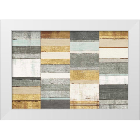 Beachscape I Gold Neutral White Modern Wood Framed Art Print by Mullan, Michael
