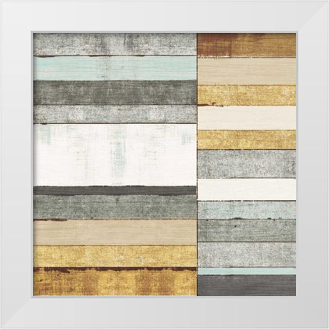 Beachscape II Gold Neutral White Modern Wood Framed Art Print by Mullan, Michael