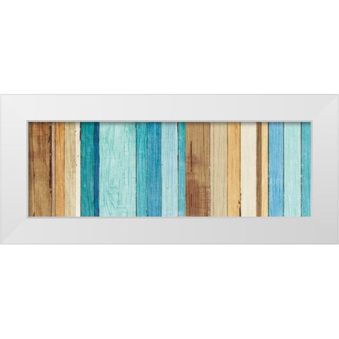 Beachscape VII White Modern Wood Framed Art Print by Mullan, Michael