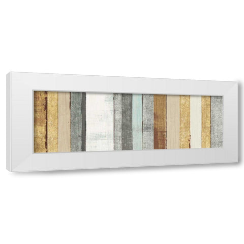 Beachscape VII Gold Neutral White Modern Wood Framed Art Print by Mullan, Michael
