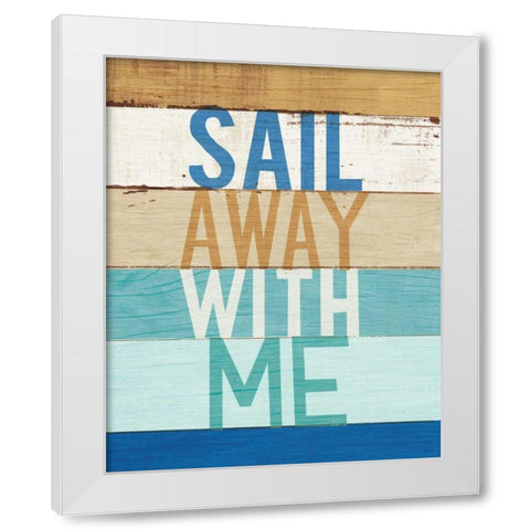 Beachscape Inspiration VII White Modern Wood Framed Art Print by Mullan, Michael