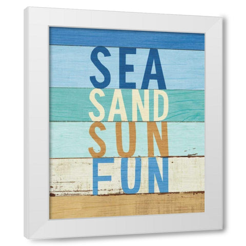 Beachscape Inspiration VIII White Modern Wood Framed Art Print by Mullan, Michael