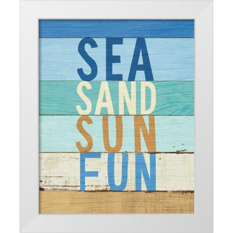 Beachscape Inspiration VIII White Modern Wood Framed Art Print by Mullan, Michael