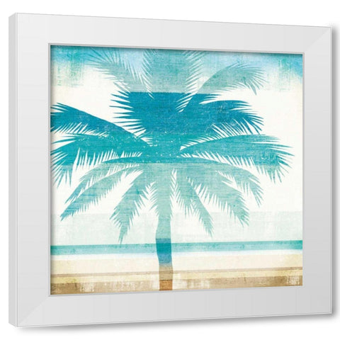 Beachscape Palms II White Modern Wood Framed Art Print by Mullan, Michael
