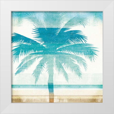 Beachscape Palms II White Modern Wood Framed Art Print by Mullan, Michael