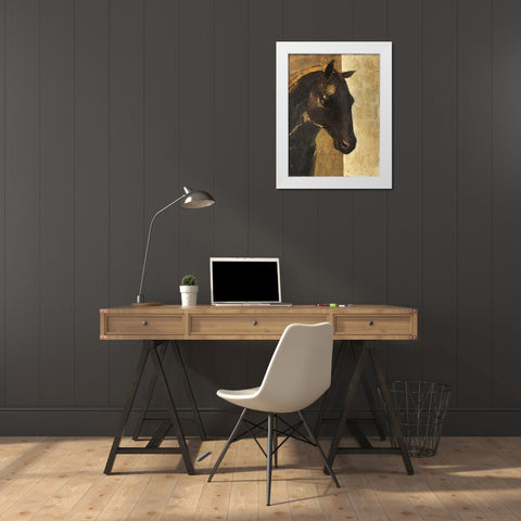 Trojan Horse I Gold White Modern Wood Framed Art Print by Hristova, Albena