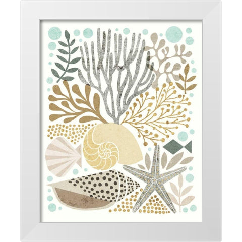Under Sea Treasures VI Gold Neutral White Modern Wood Framed Art Print by Mullan, Michael