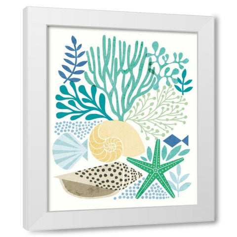 Under Sea Treasures V Sea Glass White Modern Wood Framed Art Print by Mullan, Michael