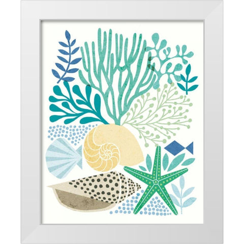 Under Sea Treasures V Sea Glass White Modern Wood Framed Art Print by Mullan, Michael